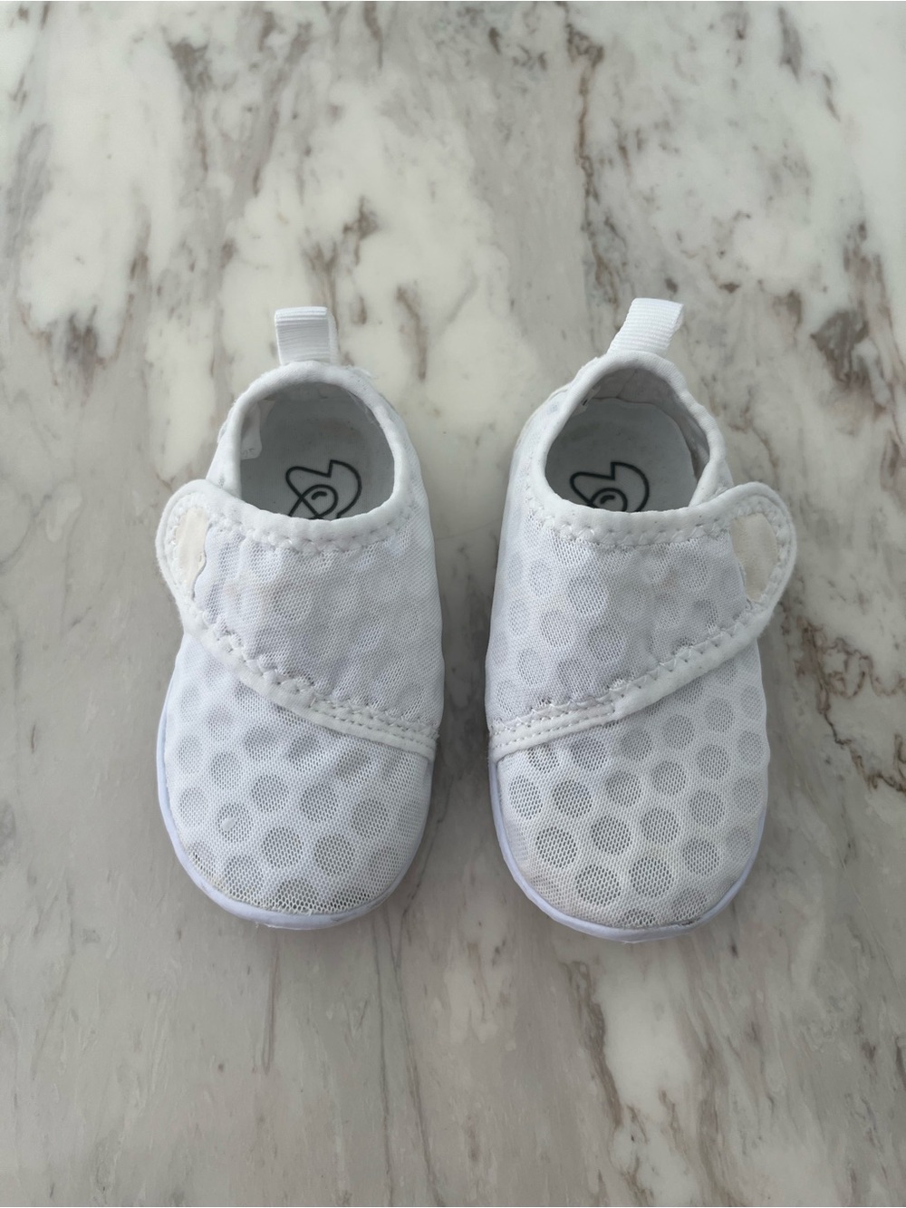 White Baby Mesh Slip-On Walker Shoes